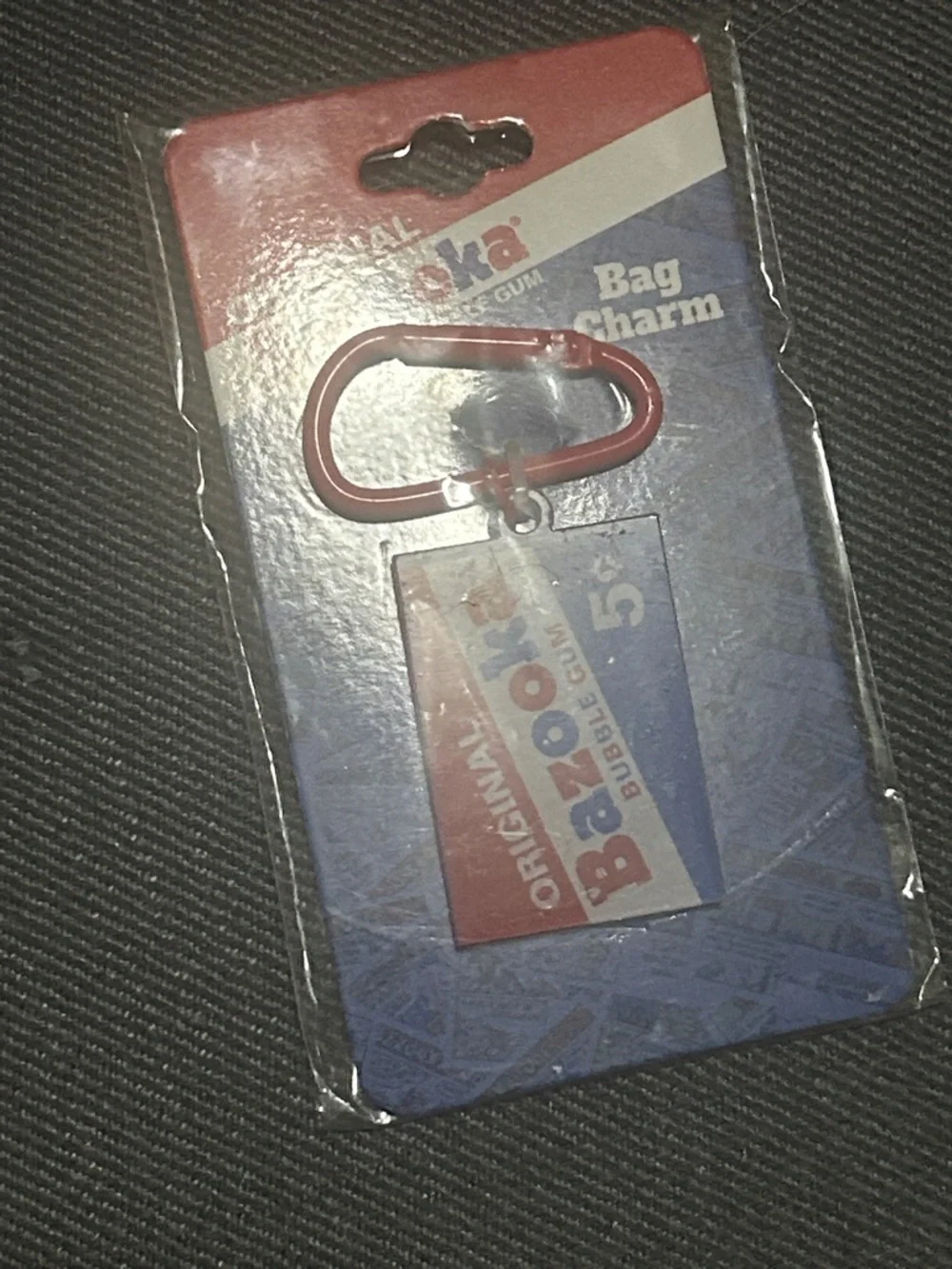 Original Bazooka Bubble Gum Bag Charm - Red, Blue, White NWT